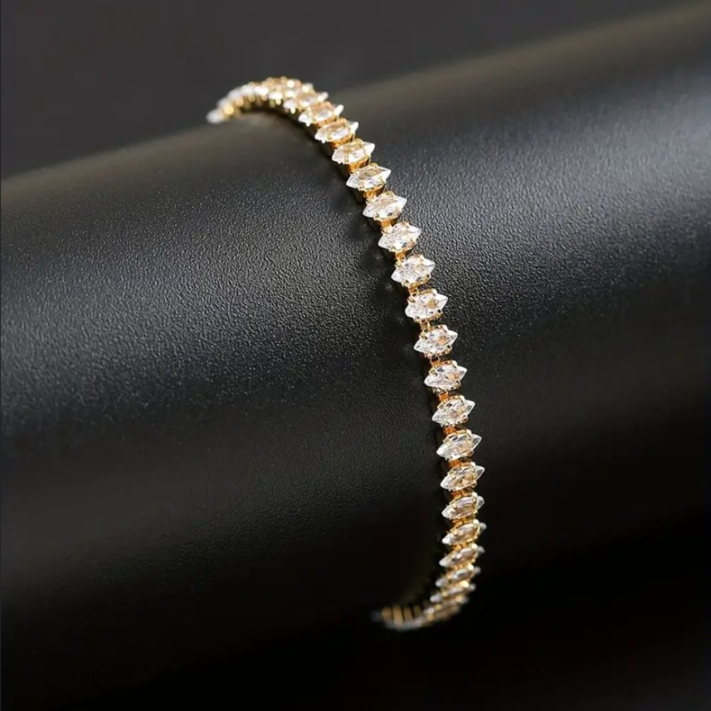 2ct Oval Diamond Womens 14K Gold Tennis Bracelet Ladies 2 ct Silver Jewelry 14 K